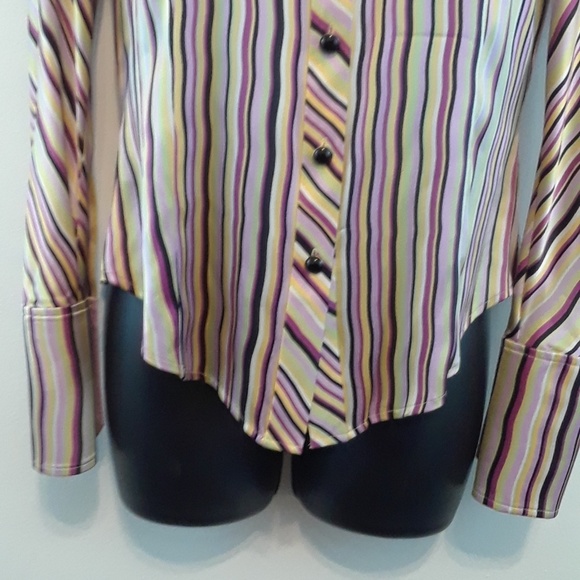 St. John women's silk long sleeve button-down blou - Picture 4 of 8